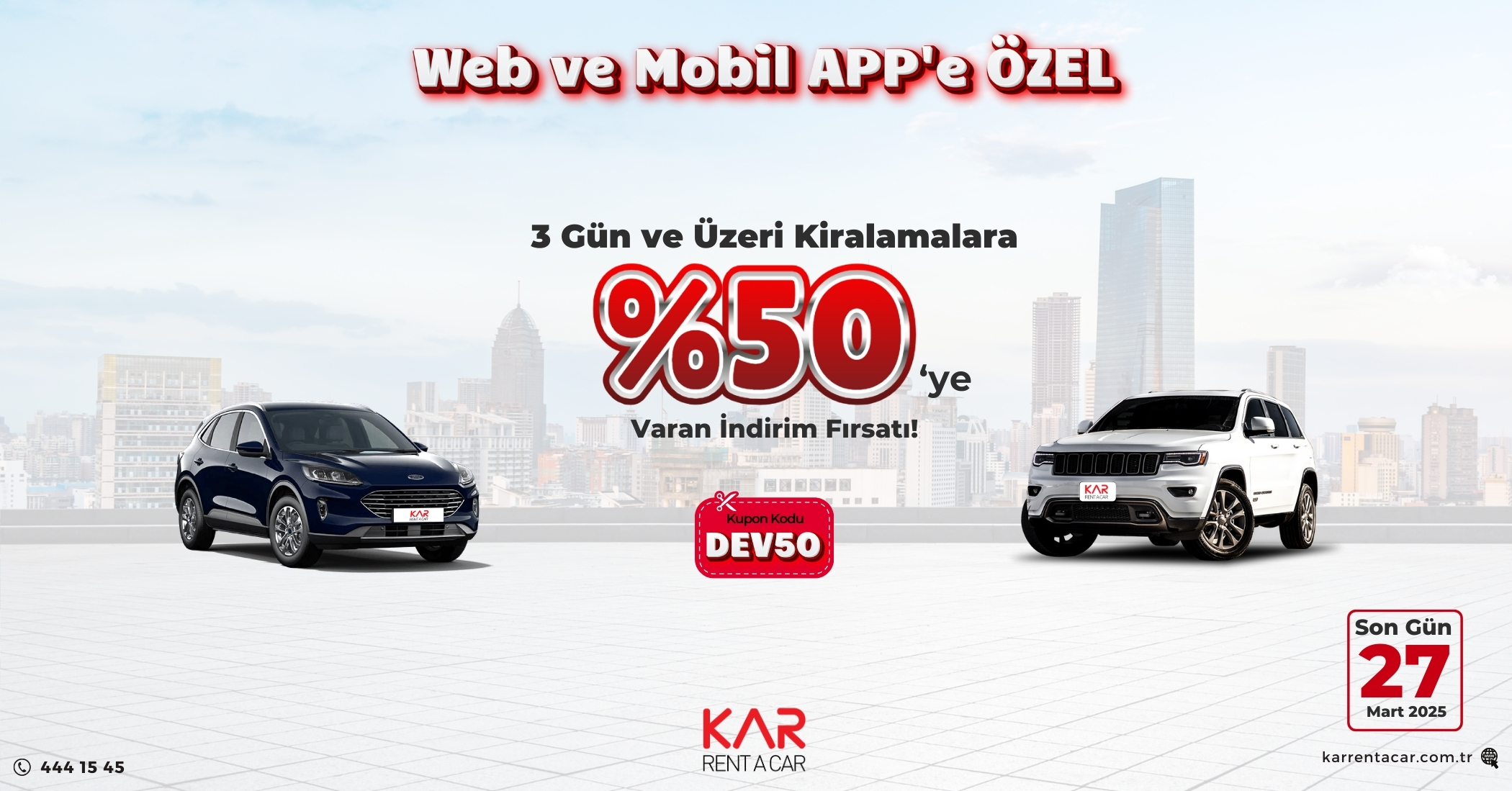 Web Sitesine ve Mobil App'e Özel Kampanya