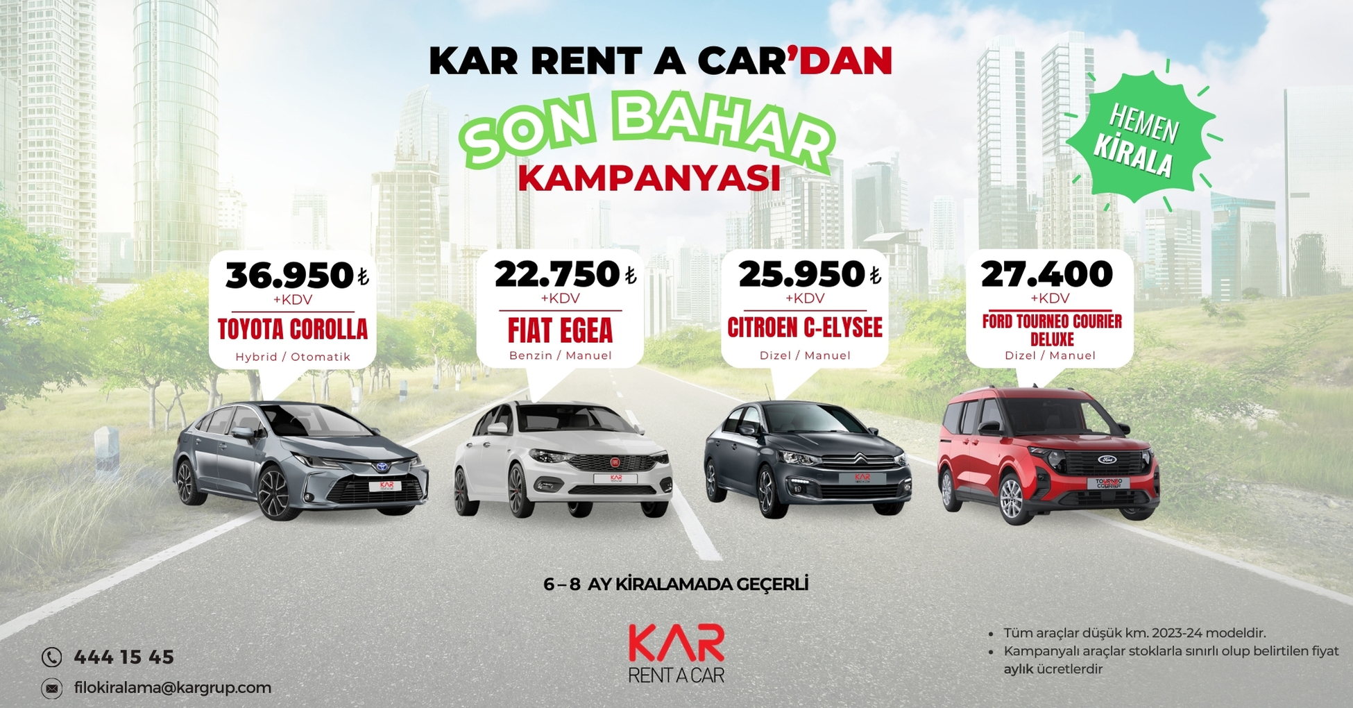 Kar Rent a Car'dan Son Bahar Kampanyası