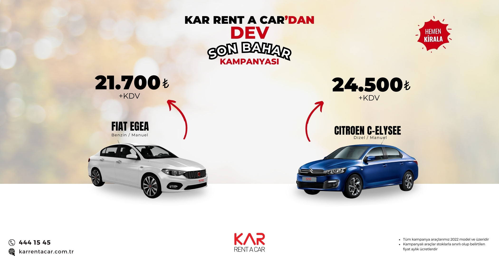 Kar Rent a Car'dan Son Bahar Kampanyası