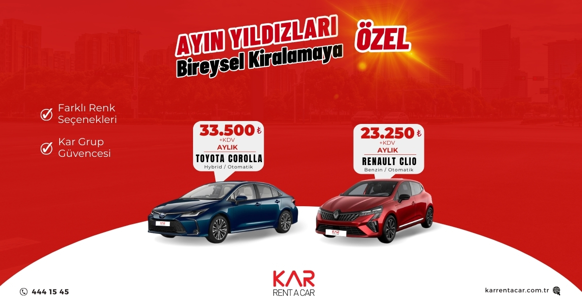 Ayın Yıldızları Bireysel Kiralamalara Özel